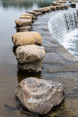 Stone path over a river