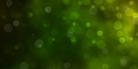 Obraz premium Dark Green vector texture with disks.