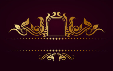 ornament vector, initial logo border, beautiful gold