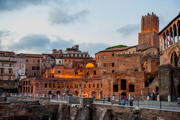 View of night Rome, Italy