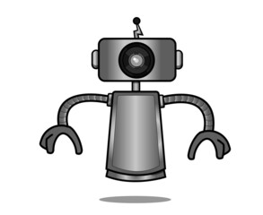 Metallic Robots Cartoon Character Design 