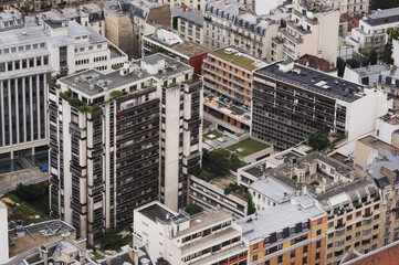 Aerial View of Paris, France.Beautiful aerial cityscape of Paris, France seen from Montparnasse skyscraper.