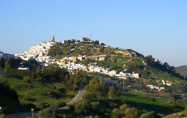 Fototapeta na wymiar Le village blanc d'Alcala de Los Gazules, situé dans la province de Cadiz, en Andalousie en Espagne