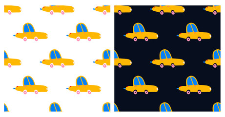 Seamless vector  cute car background