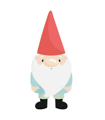 Cute Little Gnome. Vector illustration in cartoon style. For kids stuff, card, posters, banners, children books, printing on the pack, printing on clothes, fabric, wallpaper, textile or dishes.