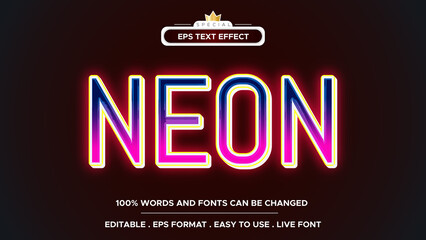 neon text effect editable