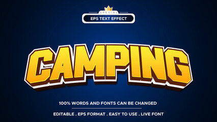 text effect camping editable 3d holiday style