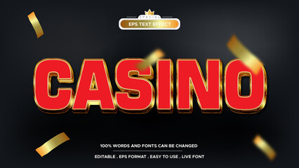 Editable casino slot text effect and gambling text style