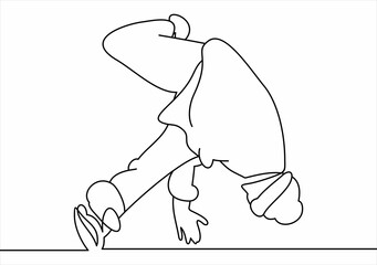 break dancer- line drawing.vector health illustration