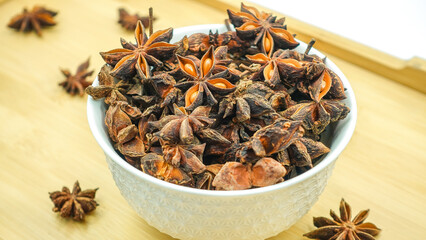 Asian Star Anise also known as Chakri Phool. Star Anise, Illicium verum is also known as Chakra...
