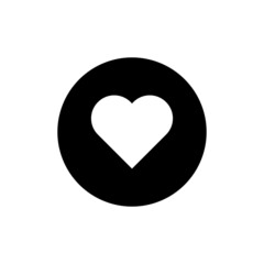 Heart icon in black round