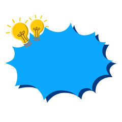 Light bulb, Creative thinking idea concept, blue text box on white background, vector, illustration