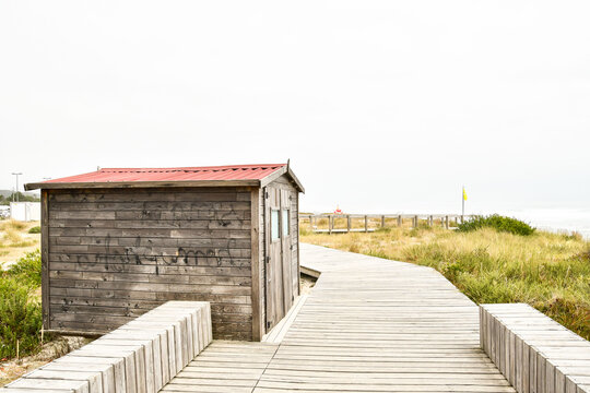 house on the beach, photo as a background , in north portugal, europe , In Afife, Viana do Castelo, north portugal.