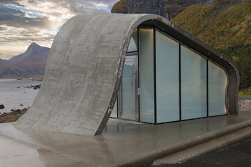 public restroom at rest area ureddplassen, norway