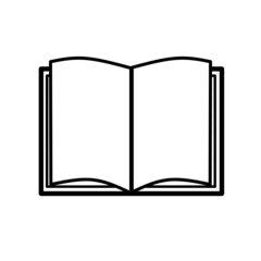 open book with blank pages.book icon vector with blank paper