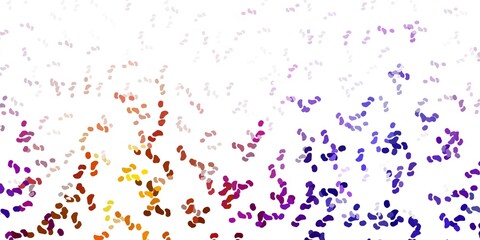 Light pink, yellow vector background with random forms.