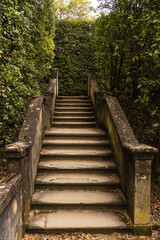 old medieval stair path in garden