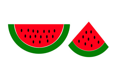 watermelon slice icon vector on white background