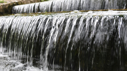 Water flowing down the waterfall