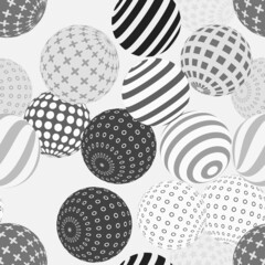 Retro 3d illustration of abstract balls, great design for any purpose. Modern poster for cover design.