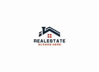 simple real estate logo template in white background