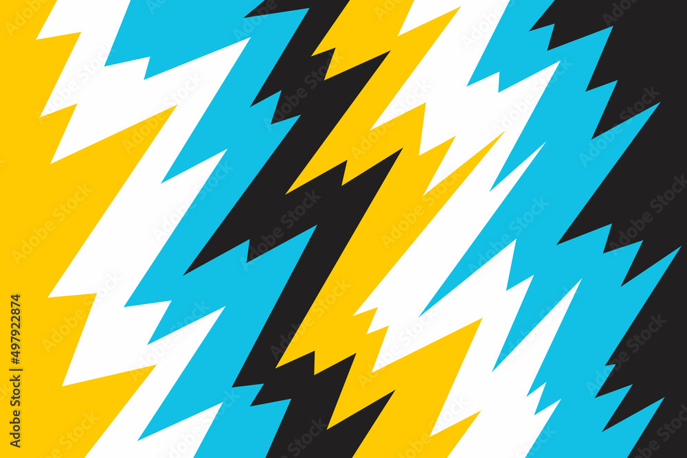 Poster simple background with gradient and colorful zigzag pattern