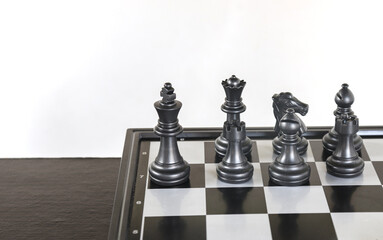 business strategy chess game. business leader concept.Selective focus.on a dark background.