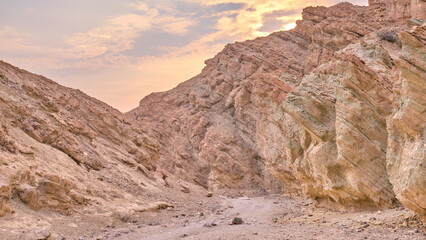 Rock Formation at sunset. Death Valley