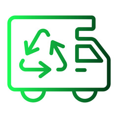 recycling truck gradient icon