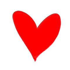 red heart isolated on white