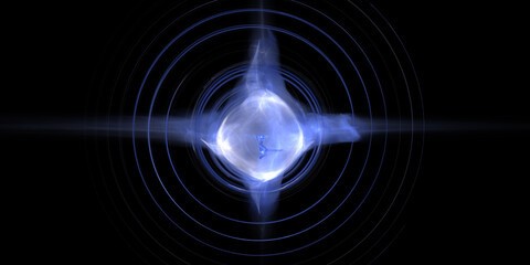 Einzigartiges Fraktal Hintergrund Motiv Blau