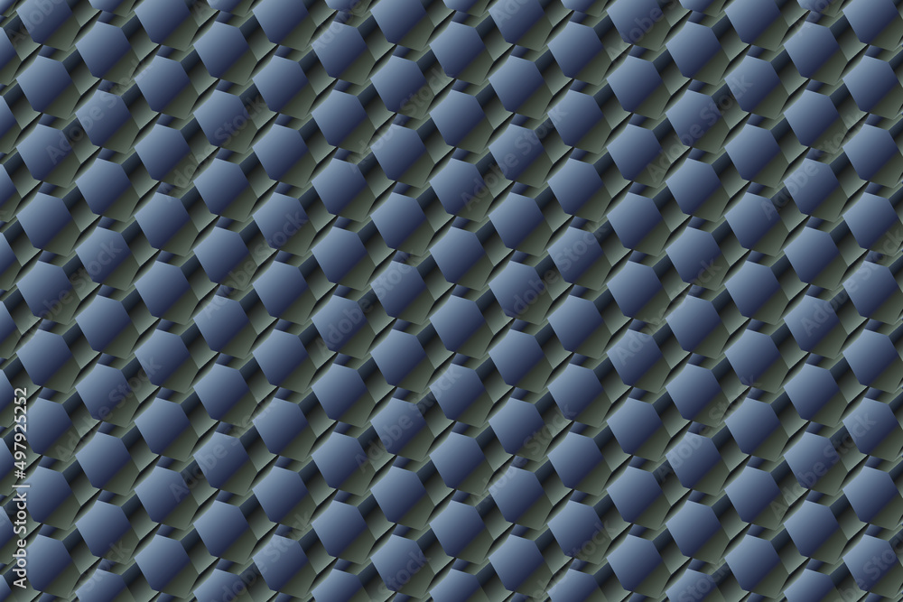 Poster extruded hexagons, 3d rendering, abstract monochrome background. copy space, empty, blank space. 3d 