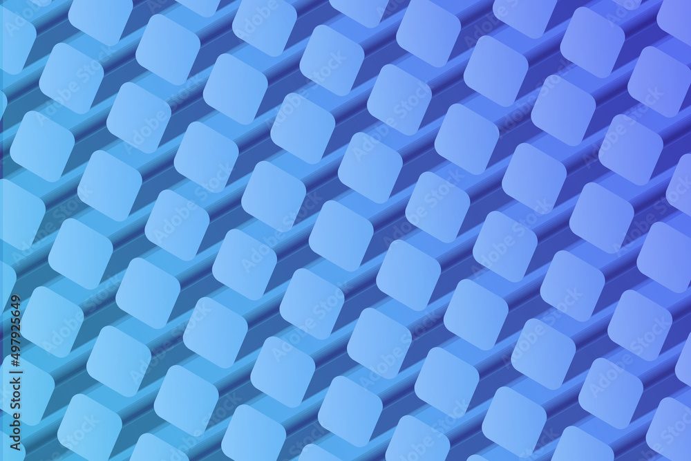 Aufkleber 3d rendering extruded cubes illustration. 3d cubes background illustration. row with geometric extru