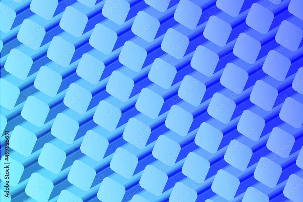 Aufkleber 3d rendering extruded cubes vector illustration. 3d cubes background illustration. row with geometri