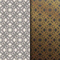 Geometric line mandala floral pattern