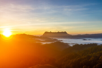 Beautiful landscape in the morning at Doi Luang Chiang Dao, Chiang Mai, Thailand