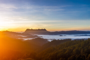 Beautiful landscape in the morning at Doi Luang Chiang Dao, Chiang Mai, Thailand