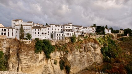 Fototapeta na wymiar The Houses Of Ronda On Top Of The Rock Formation