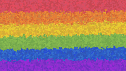 Vector lgbt flag of confetti. Colorful textured background. Illustration for pride month. 