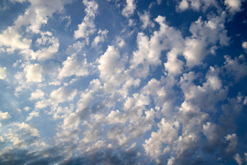 The composition of the clouds in the blue sky