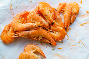 Fresh red prawn or tiger shrimps