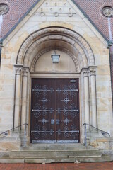 Fototapeta na wymiar Die St Nikolauskirche in Rhede-Eingang