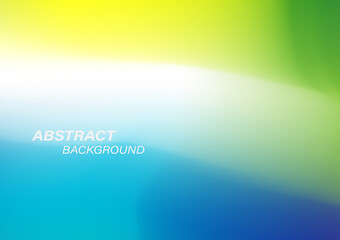 Color gradient art blur abstract background vector. Bright yellow, white, green and blue with aura shape pattern. Modern vibrant blend smooth texture backdrop. Fresh colorful graphic illustration.