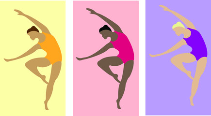 Color silhouette of a ballerina. simple form