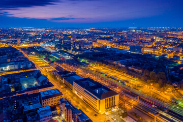 Zagreb by night from above