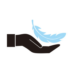 Sensitive icon with soft feather illustration sign	