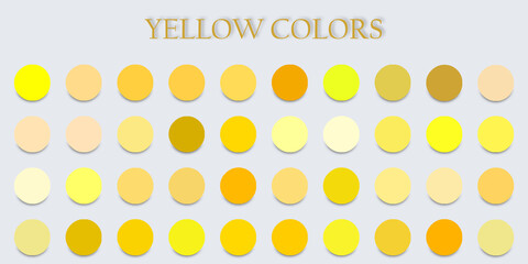 A yellow of red colors and shades for working with color.