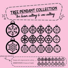tree pendant collection for laser cutting