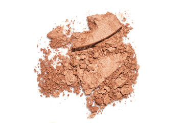 Crushed face powder bronzer, powder isolated on white background - 497935465