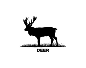 Natural Wild Deer Antler Animal Silhouette Symbol Vintage Vector